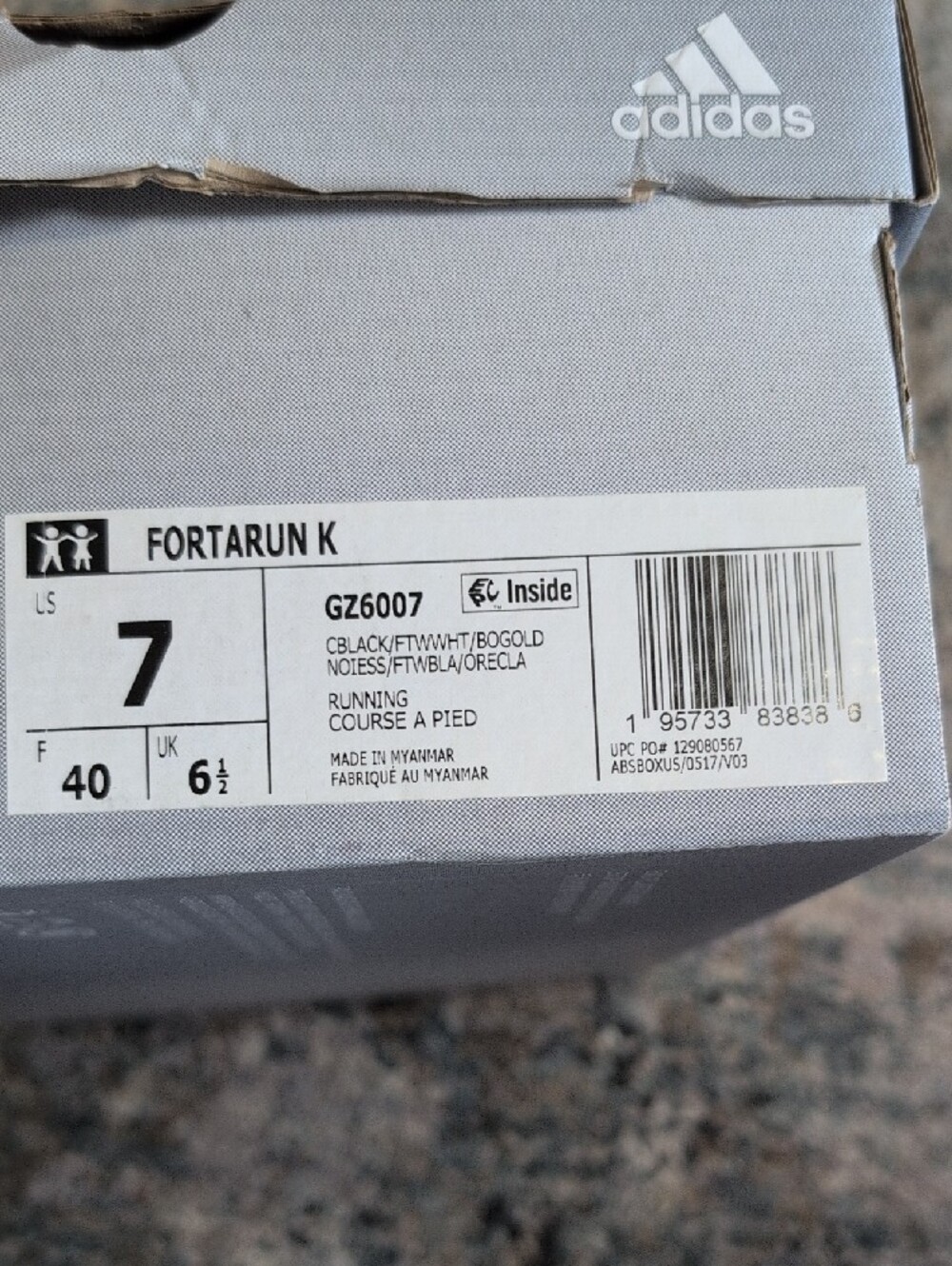 NWT Adidas FortaRun K Floral Print Sneakers Size 7Y (US Women’s 7.5) GZ6007 - Picture 5 of 5